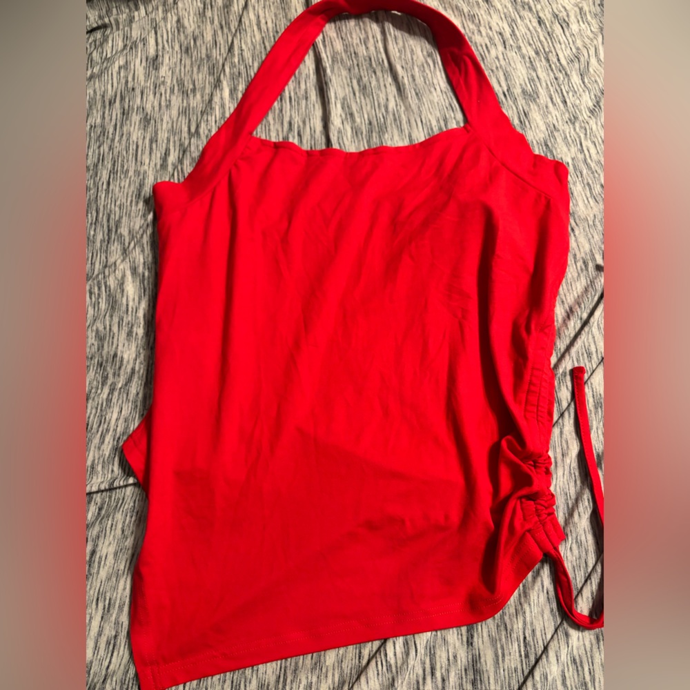 Chic Red Halter Tank Top
